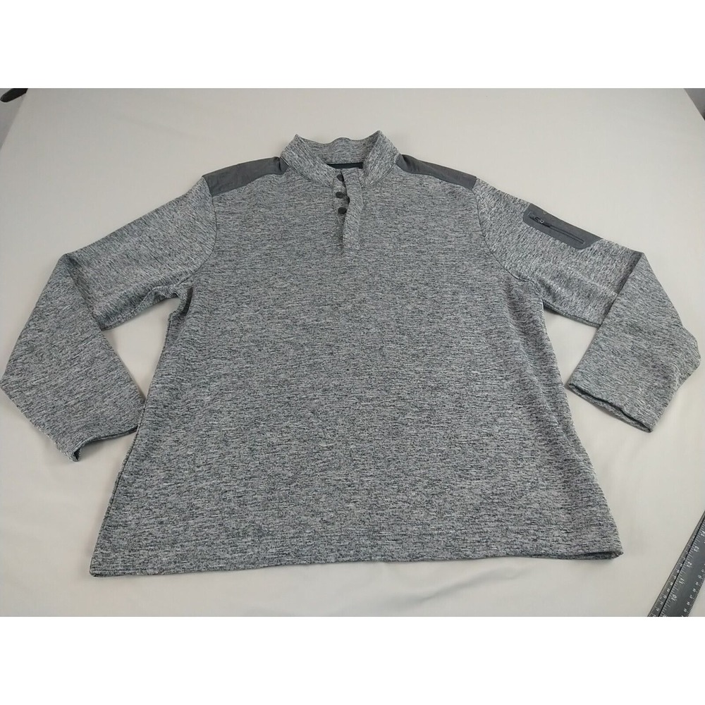 Greg Norman Golf Pullover Jacket Mens XXL Gray Outdoors Buttons Long Sleeve Warm